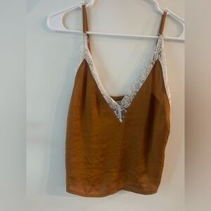 Urban Outfitters Brown and White Lace Top